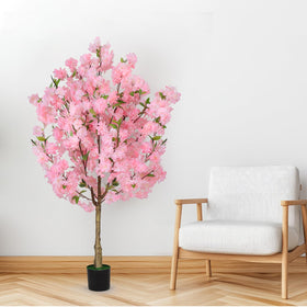 OUSHENG cherry blossom tree base and trunk assembly for easy setup.