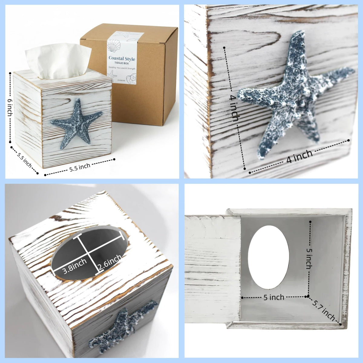 Ovimyne beach house decor tissue box cover enhances bathrooms and bedrooms