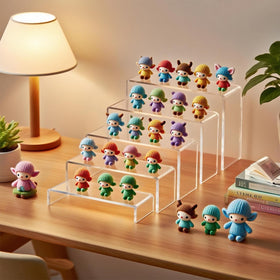 OVNTHYK acrylic risers showcase jewelry with enhanced prominence.