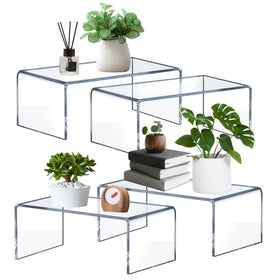 OVNTHYK perfume display riser elevates fragrance bottles with crystal-clear stability