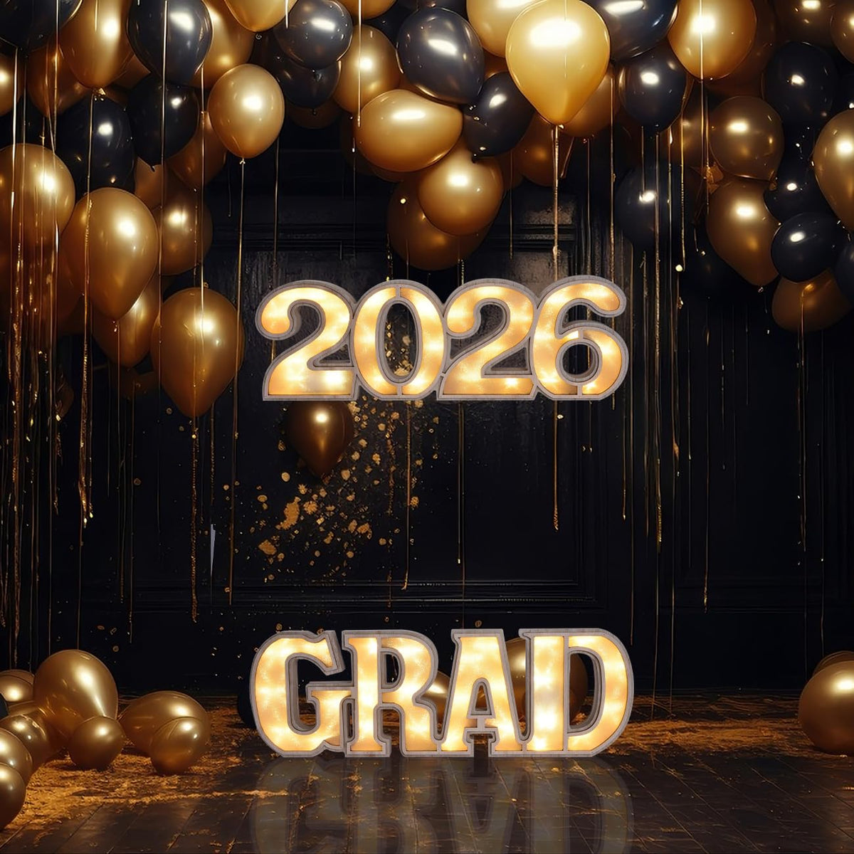 Ovootok battery-operated grad letters with cordless placement