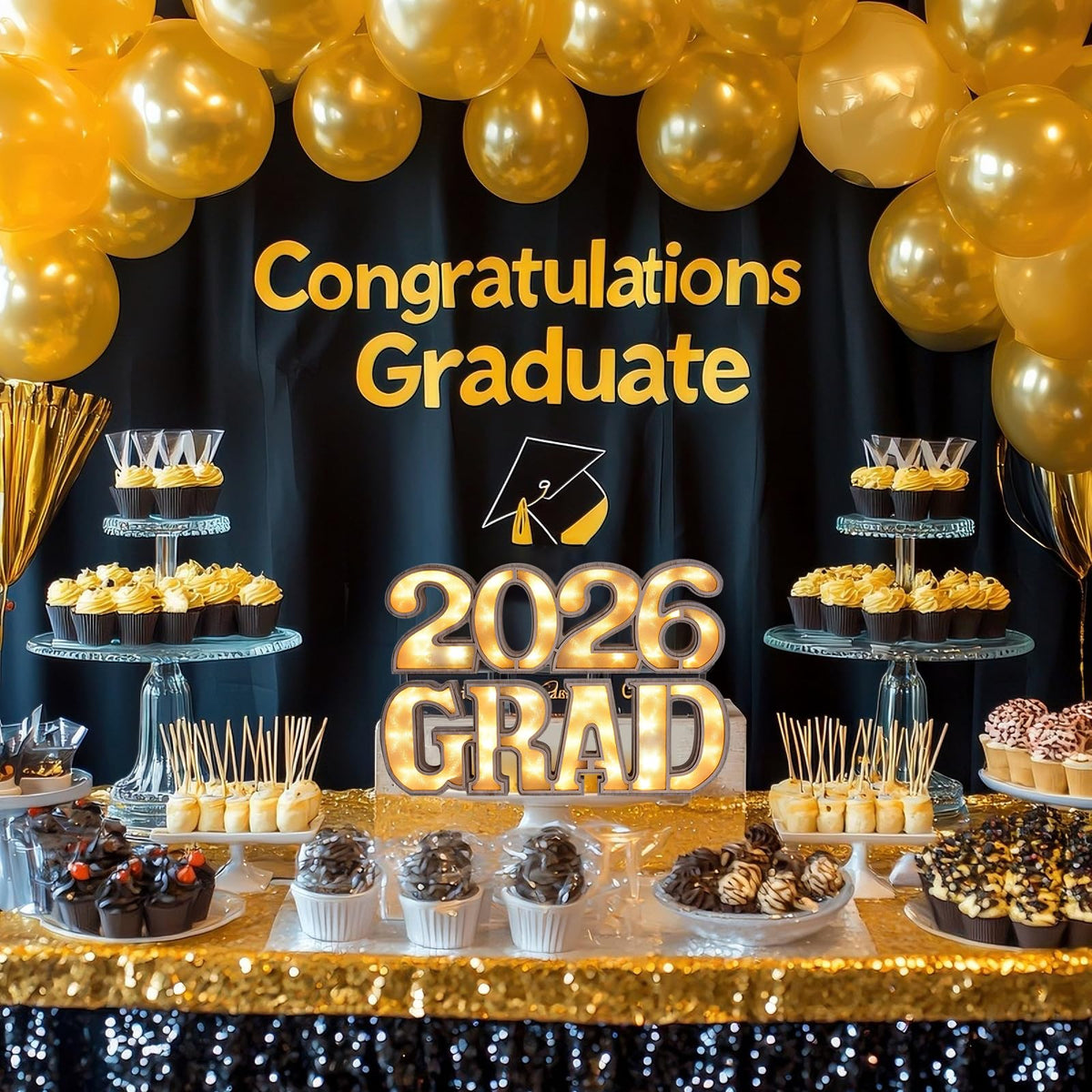 Ovootok wooden marquee grad letters with frosted front panel and LED glow