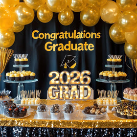 Ovootok wooden marquee grad letters with frosted front panel and LED glow