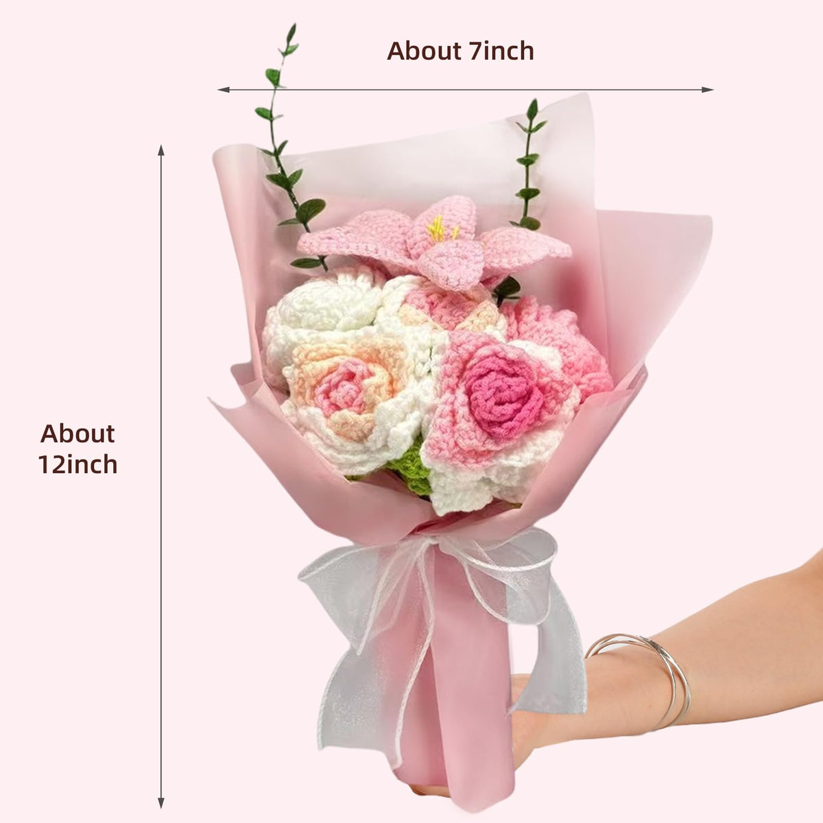 OVRRCSME preserved-look crochet flowers offer allergy-friendly decor.
