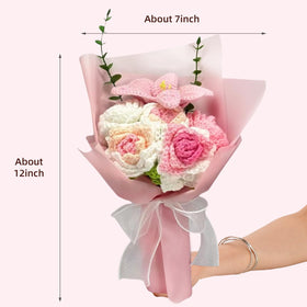 OVRRCSME preserved-look crochet flowers offer allergy-friendly decor.