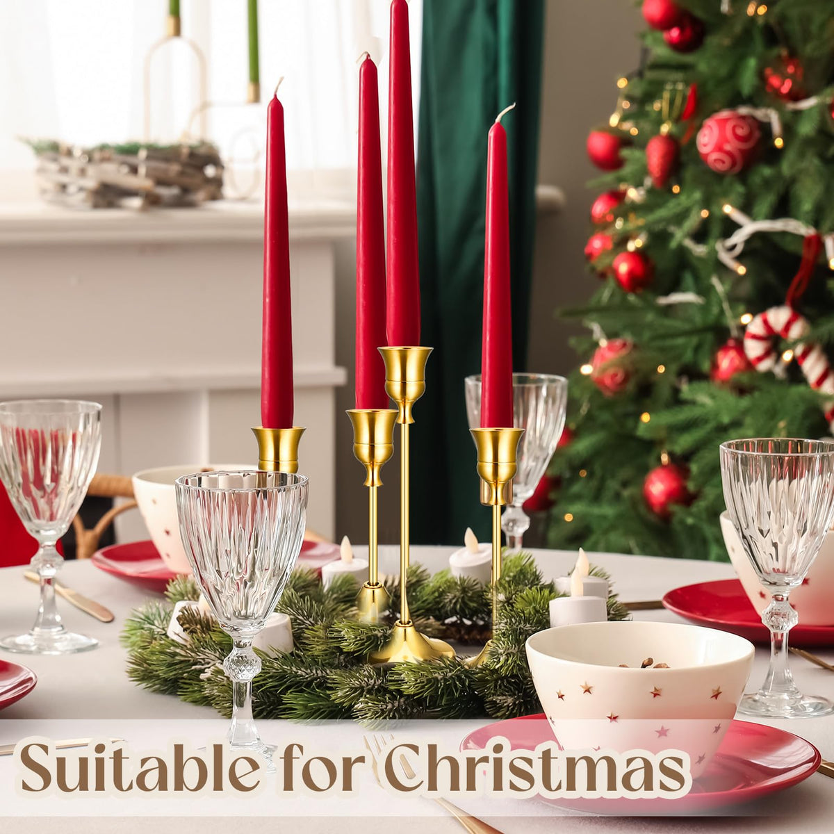 Ovveroche multipurpose candlesticks brighten mantels, centerpieces, and reception tabletops.