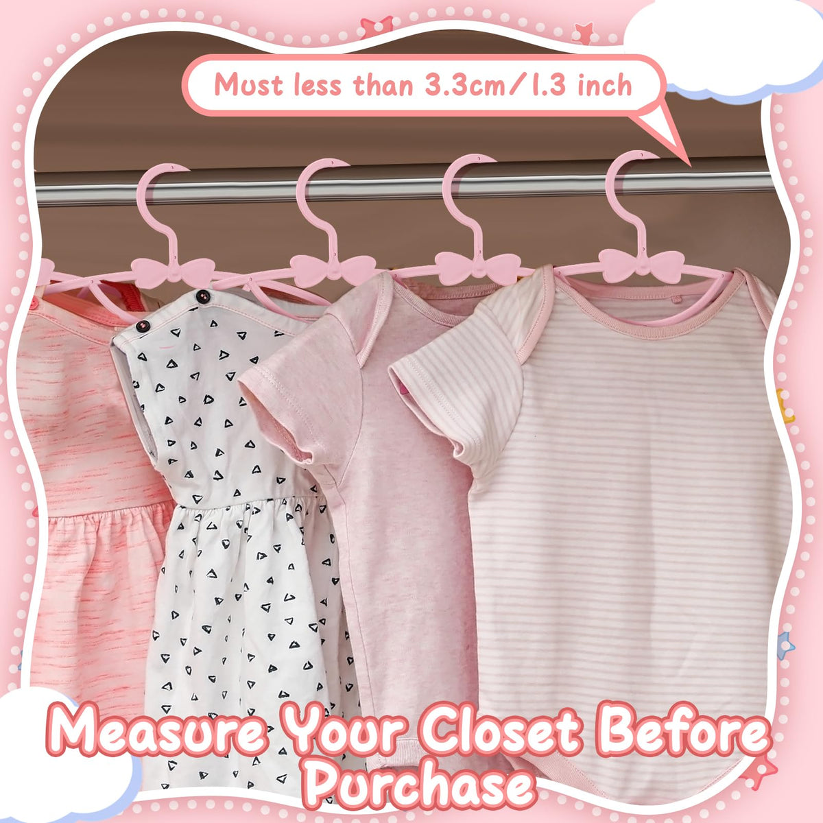 Ovveroche curved-shoulder hangers preserve shape of infant garments