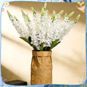 Ovveroche silk larkspur flowers white ideal for weddings and hotel lobby displays