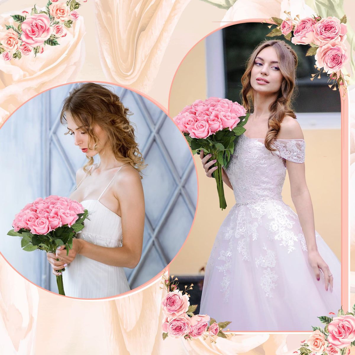 Ovveroche versatile pink roses for bouquets and cake toppers