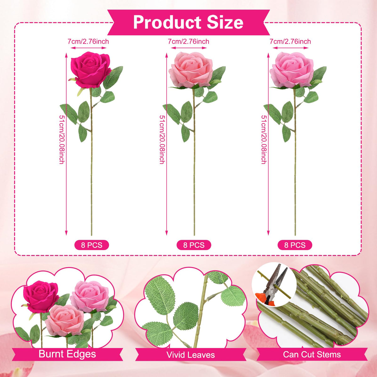 Ovveroche light pink silk rose bouquet perfect for romantic centerpieces