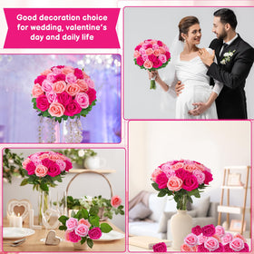 Ovveroche real-touch pink silk rose petals for lifelike arrangements