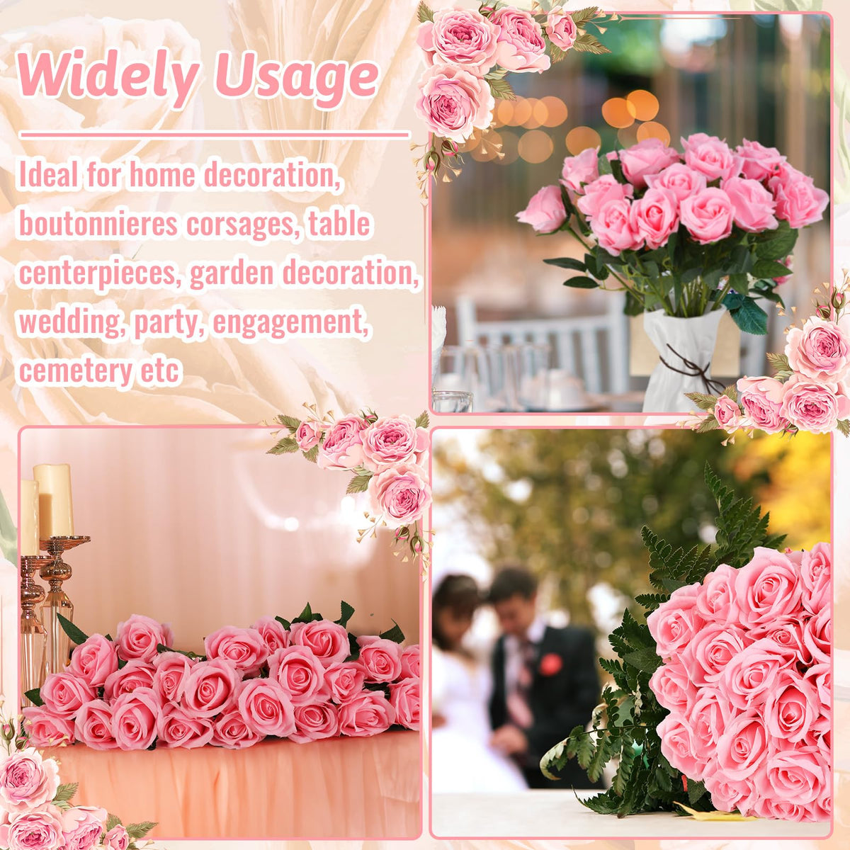 Ovveroche roses enhance home decor and festive table settings