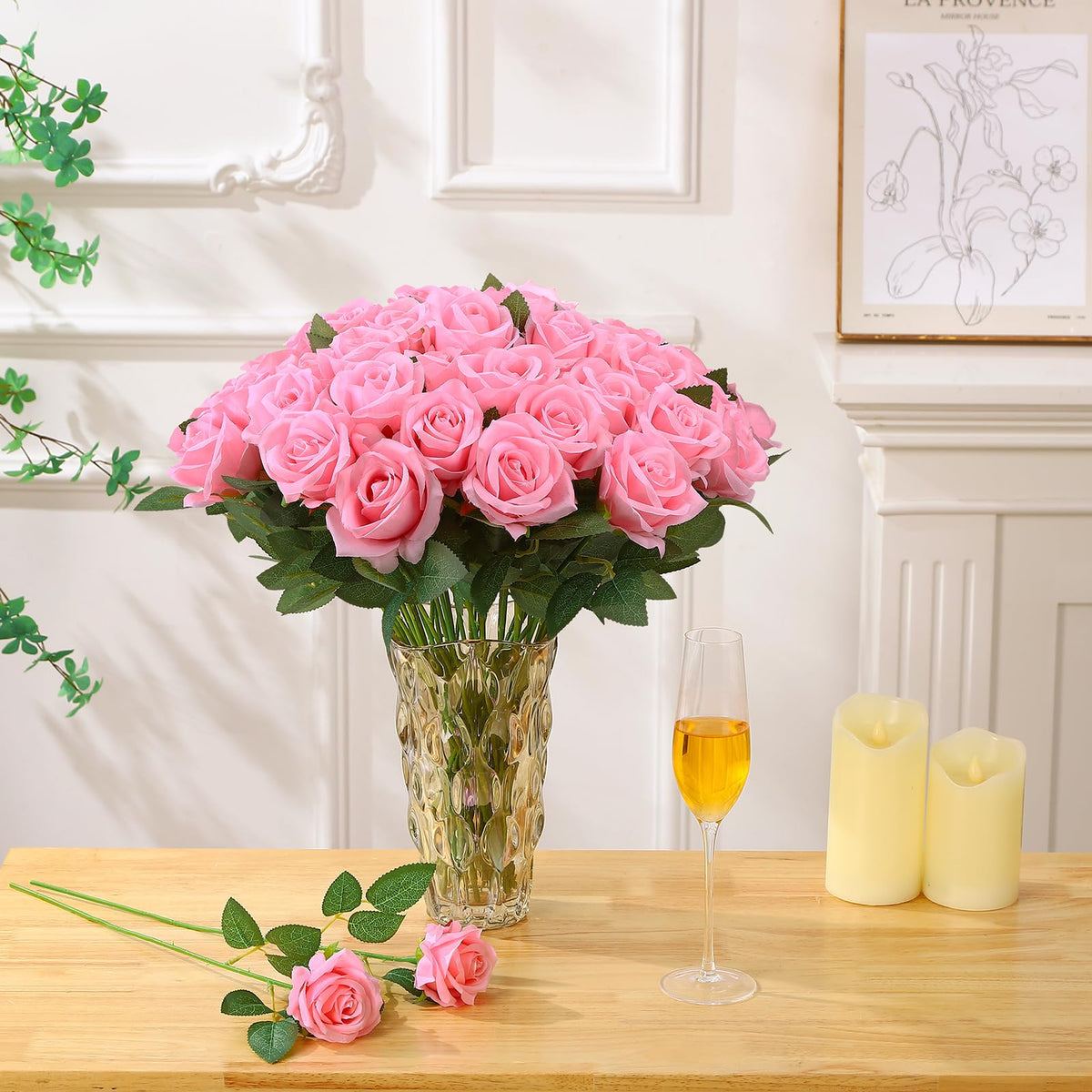Ovveroche table centerpiece roses for stylish dining room settings.