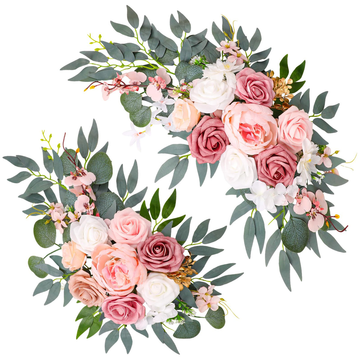 Ovveroche wedding arch flowers 2-pack, quick reusable décor for ceremonies.