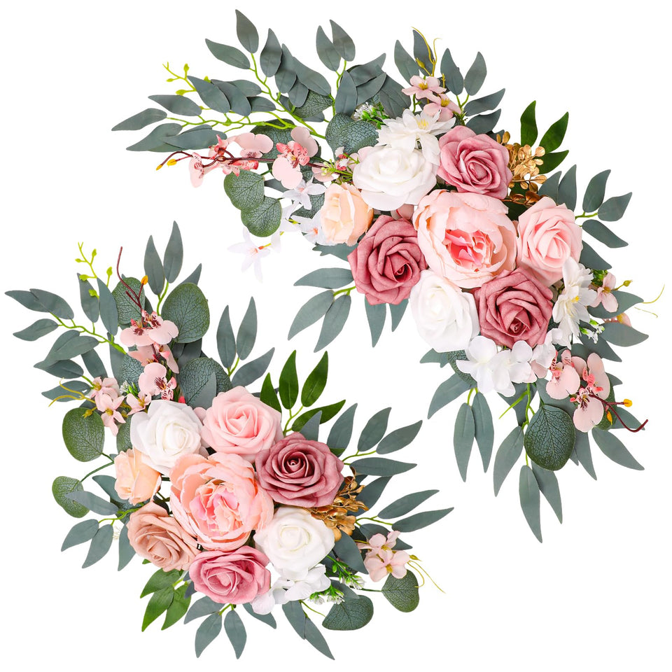 Ovveroche wedding arch flowers 2-pack, quick reusable décor for ceremonies.