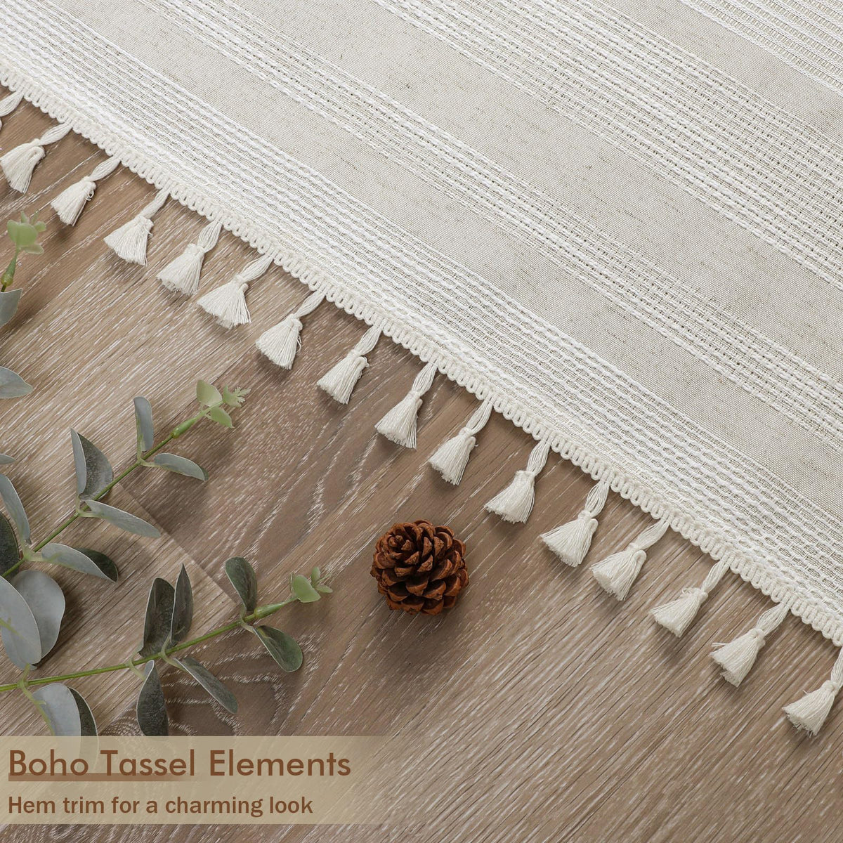 OVZME linen curtain in bathroom shows versatile use and elegant look.