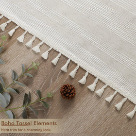 OVZME linen curtain in bathroom shows versatile use and elegant look.