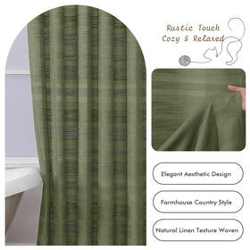 OVZME Sage Green Shower Curtain easy install with 12 button holes.