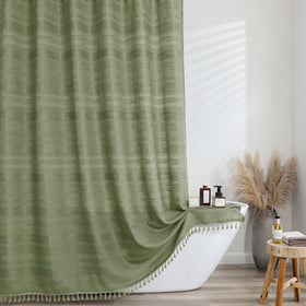 OVZME Sage Green Shower Curtain 72x72 inches fits standard showers.