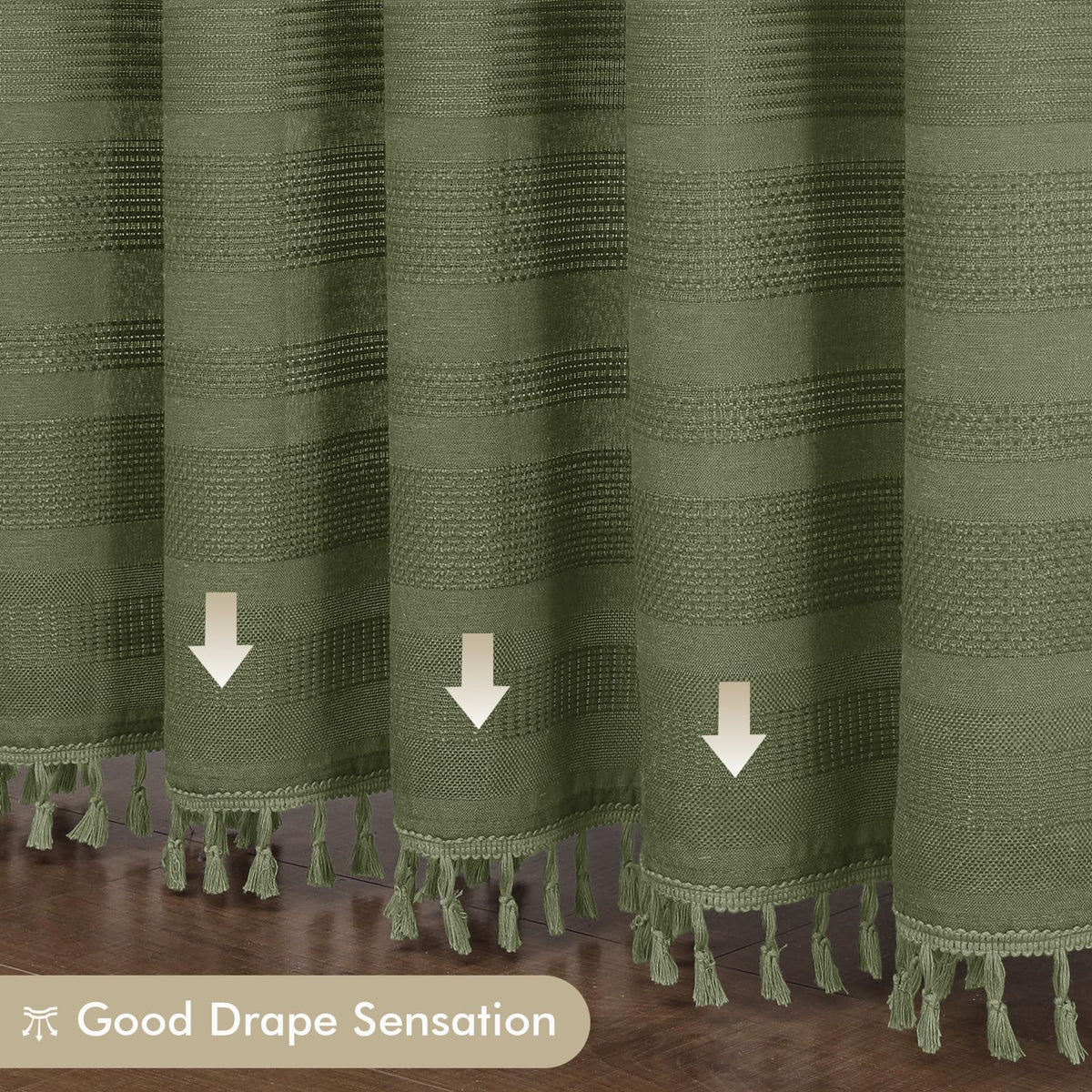 OVZME Sage Green Shower Curtain rustic striped pattern blends vintage style.