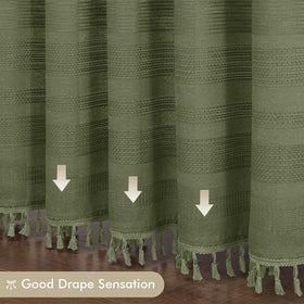 OVZME Sage Green Shower Curtain rustic striped pattern blends vintage style.