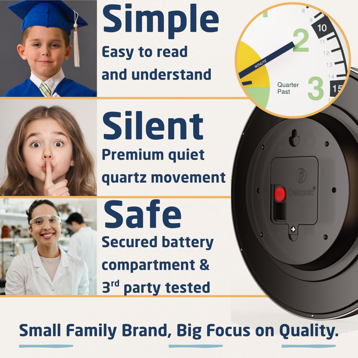 OWLCONIC bedroom learning clock supports daily routines in a calm space