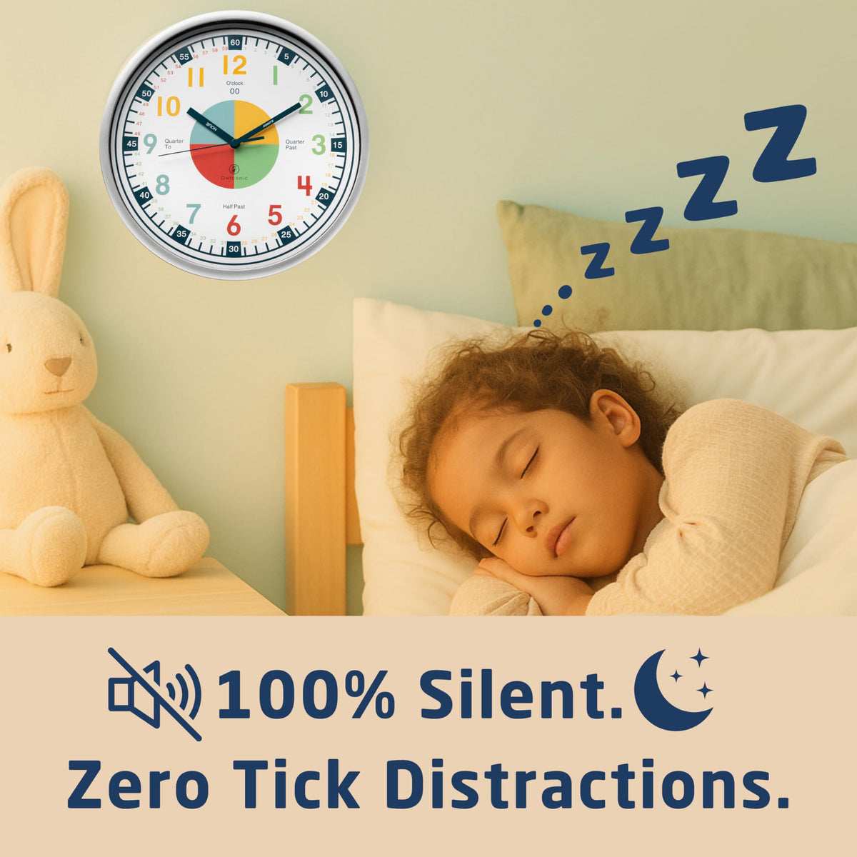 OWLCONIC classroom wall clock promotes routines and independent learning