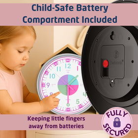 OWLCONIC clock for kids with clear numbers supports visual time understanding.