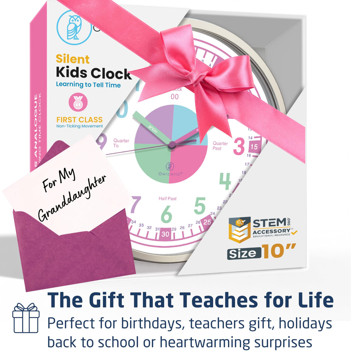 OWLCONIC clock for kids playroom learning encourages daily routines.