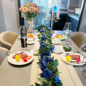 OWPFJG blue silk rose vine creates a lush garden vibe for parties and home décor.