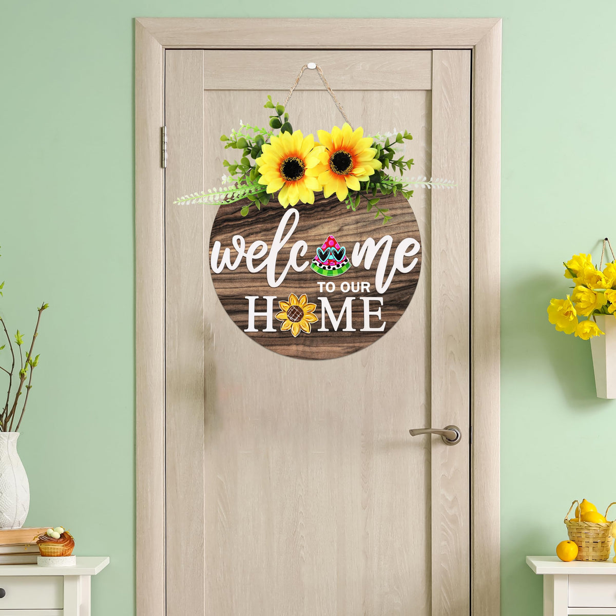 OWUH fall wreath for front door creates cozy autumn atmosphere