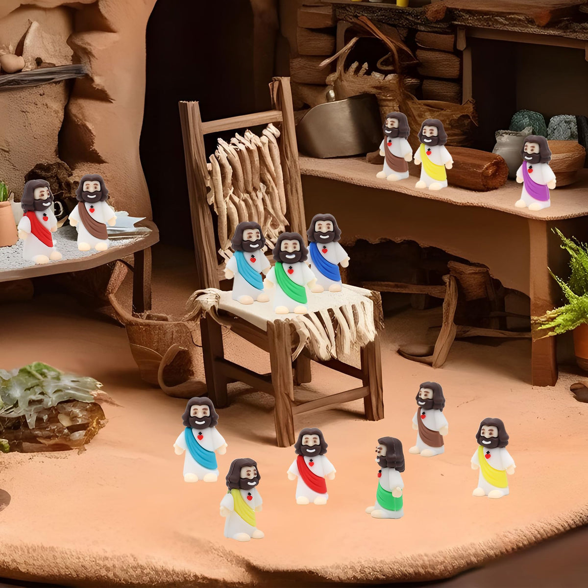 Owurha Baby Jesus brown figure natural tone for nativity displays