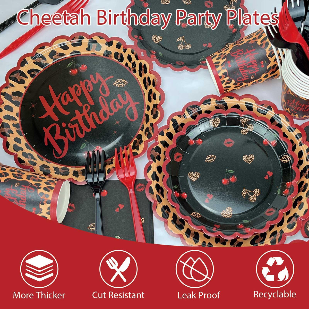 OWWOPATS red cheetah birthday banner creates a focal party backdrop.