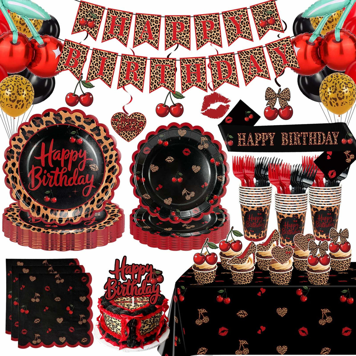 OWWOPATS red cheetah plates 9-inch for spill-resistant party dining.