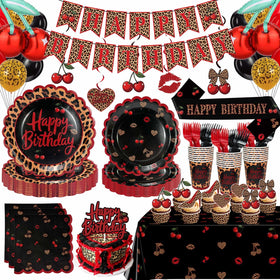 OWWOPATS red cheetah plates 9-inch for spill-resistant party dining.