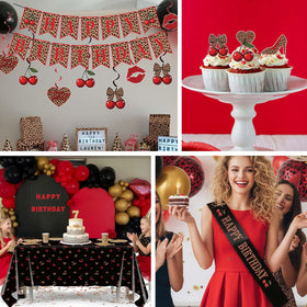 OWWOPATS red cheetah tablecloth protects surfaces while dazzling guests.