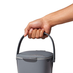 OXO Good Grips Easy-Clean Compost Bin compact countertop design fits small kitchens.