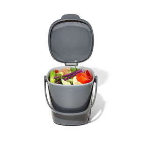 OXO Good Grips Easy-Clean Compost Bin easy-grip carry handle for quick outdoor trips.