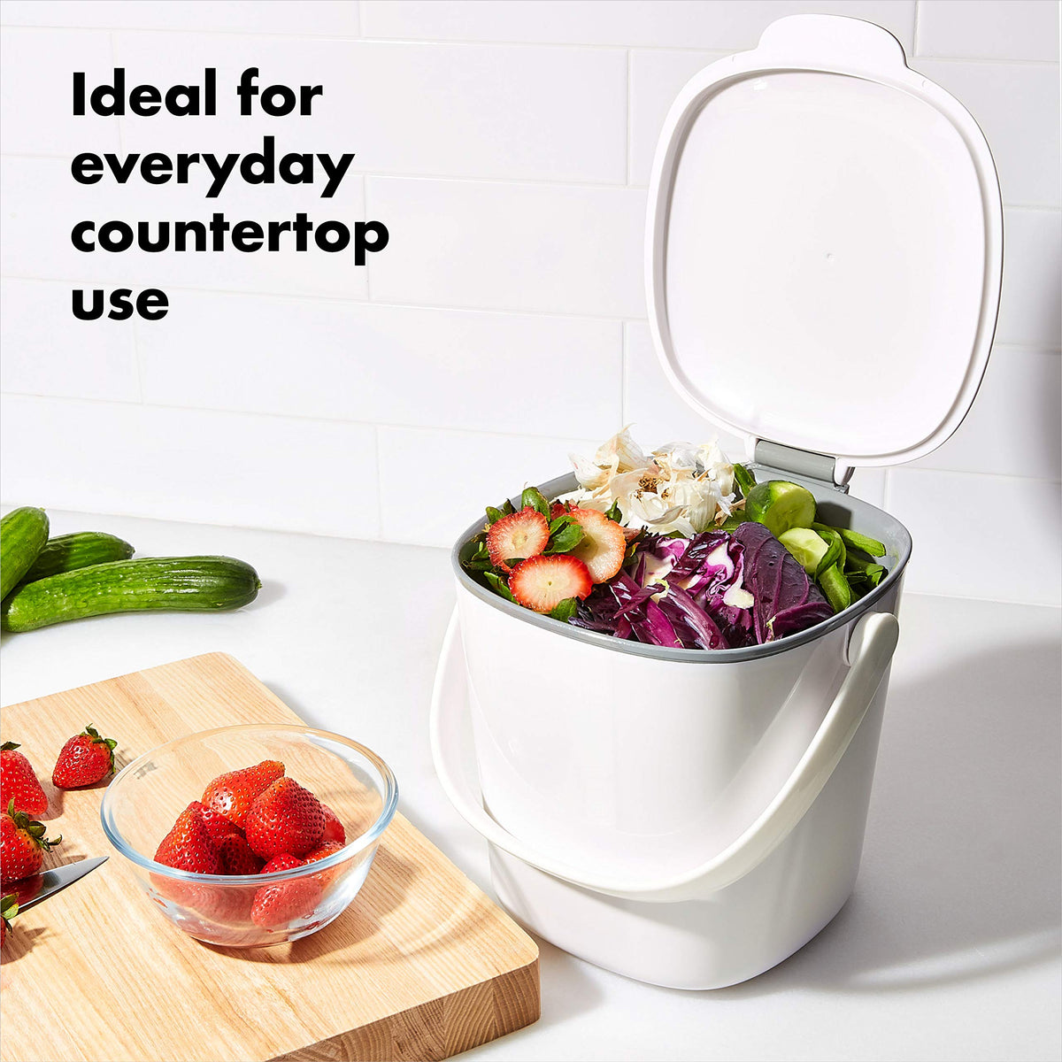 OXO Good Grips bin interior shown with smooth walls for cleanup