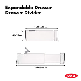 OXO Good Grips expandable divider two-pack installed to protect drawer walls.