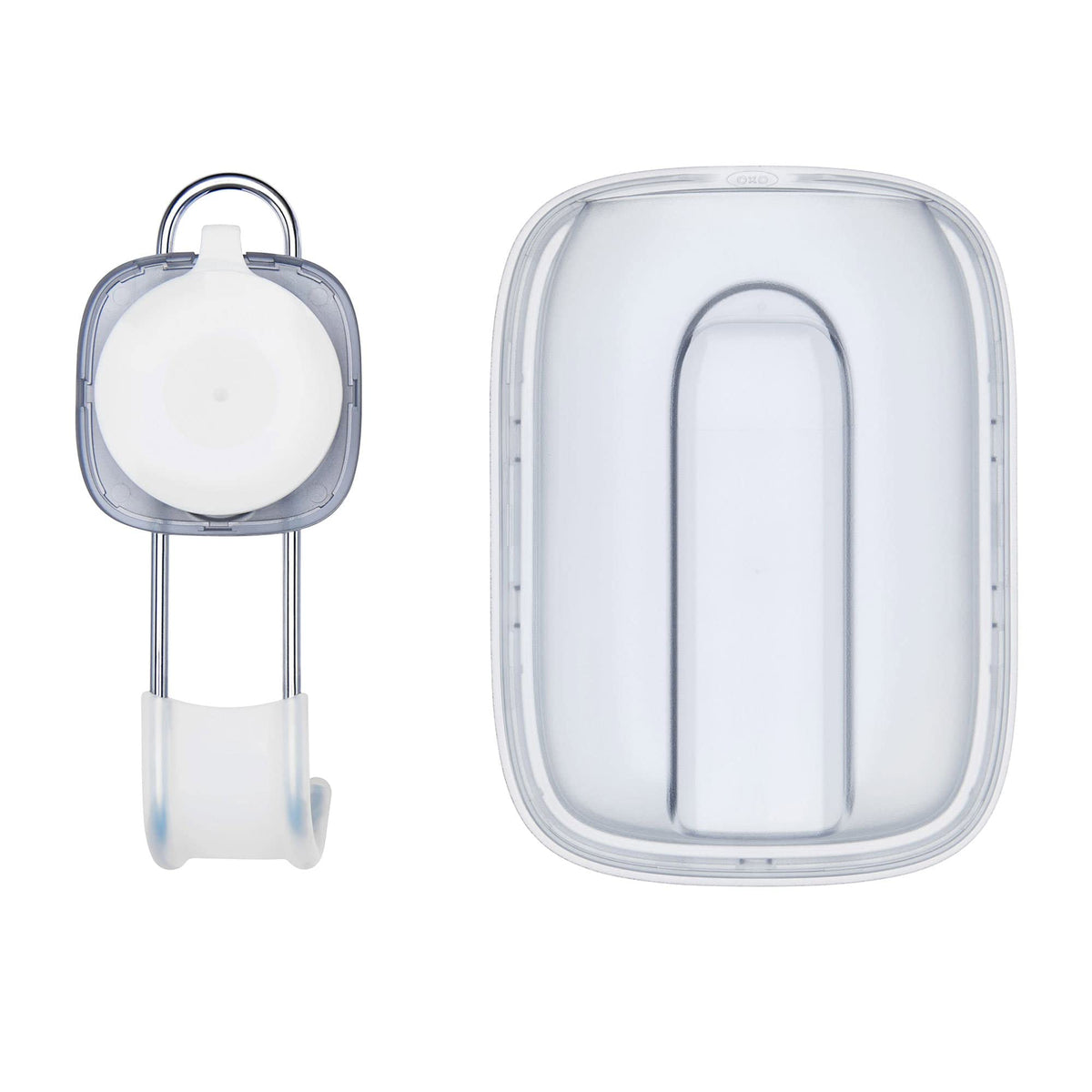 OXO Good Grips fogless mirror reservoir fill demonstrates fog control with hot water.