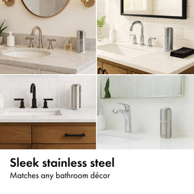 OXO Good Grips stainless steel bathroom accessory complements modern decor.
