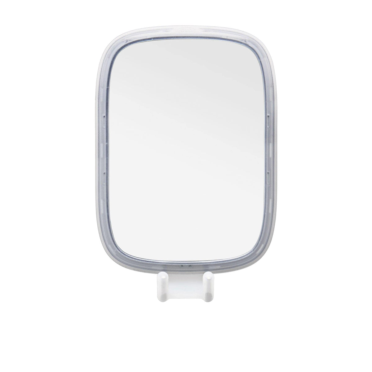OXO Good Grips fogless mirror front view with strong suction for a stable shave.