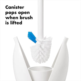 OXO Good Grips dual-action bristles reach rims for thorough cleaning