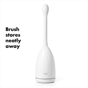 OXO Good Grips toilet brush with tapered head cleans tight corners