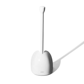OXO Good Grips toilet plunger with cover and drip tray keeps floors clean.