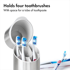 OXO Good Grips toothbrush organizer front view for easy reach.