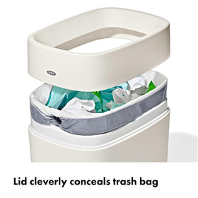 OXO Good Grips trash can interior features smooth walls for quick cleaning.