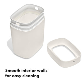OXO Good Grips trash can with smooth interior walls for quick cleanup.