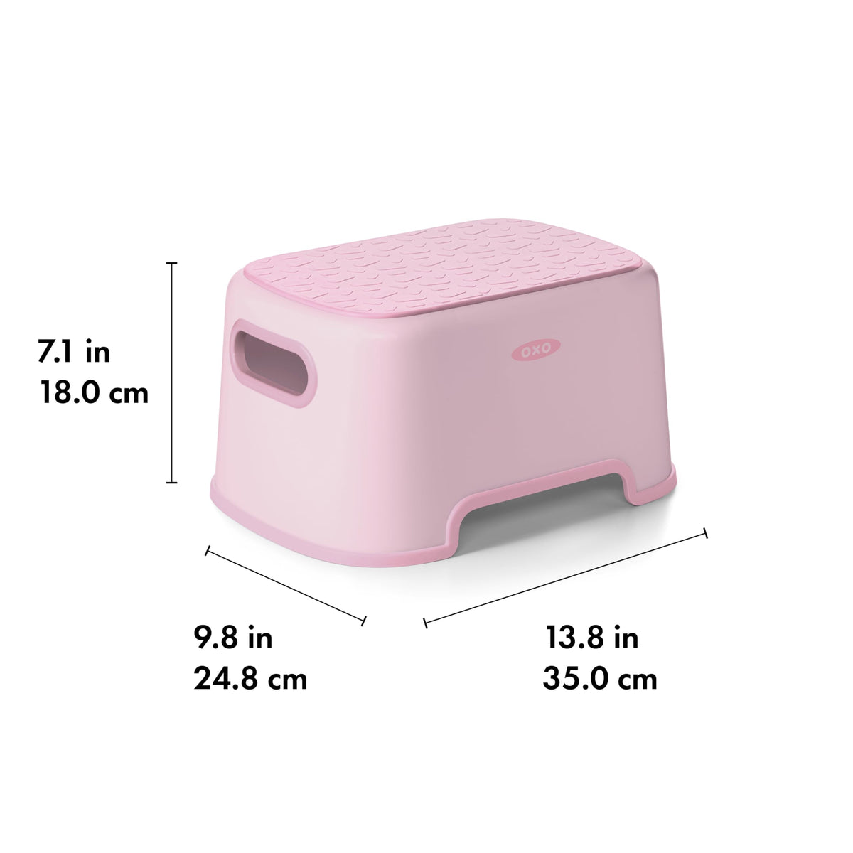 OXO Tot Step Stool Blossom supports up to 200 pounds for growing families
